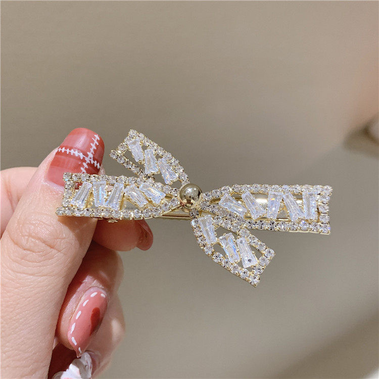 Japan and South Korea ethos socialite hair clip Korean fashion cross zircon stone duck mouth clip hipster new net red back head clip