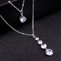 Manufacturers creative simple fashion jewelry jewelry set necklace earrings environmental protection color zircon jewelry