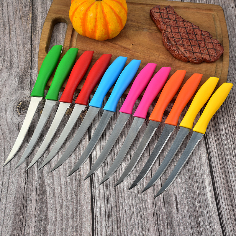 Manufacturers wholesale stainless steel steak knife tableware western dining knife simple solid color sharp Western steak knife home thumbnail