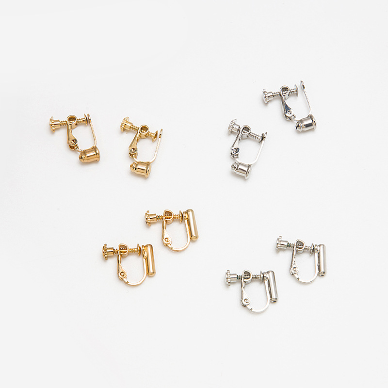 Ear clip converter without ear hole, ear clip, ear needle, ear nail, ear clip, screw ear clip accessories (one pair)
