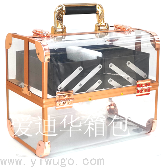 2022 New fashion bestseller Acrylic portable large-capacity makeup box, a multi-functional aluminum case specially designed for makeup artists