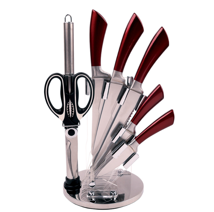 8 piece hollow handle knife Kitchen tool stainless steel tool gift combination 8 piece kitchen knife set