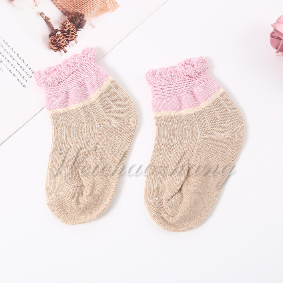 Girls' socks, spring and summer thin style, children's spring and autumn cotton short socks, summer princess mesh socks, baby lace socks Specification image