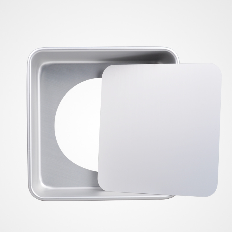 8-inch anodized square live bottom cake mold, aluminum alloy anodized chiffon cake mold 1.0MM thick details Picture