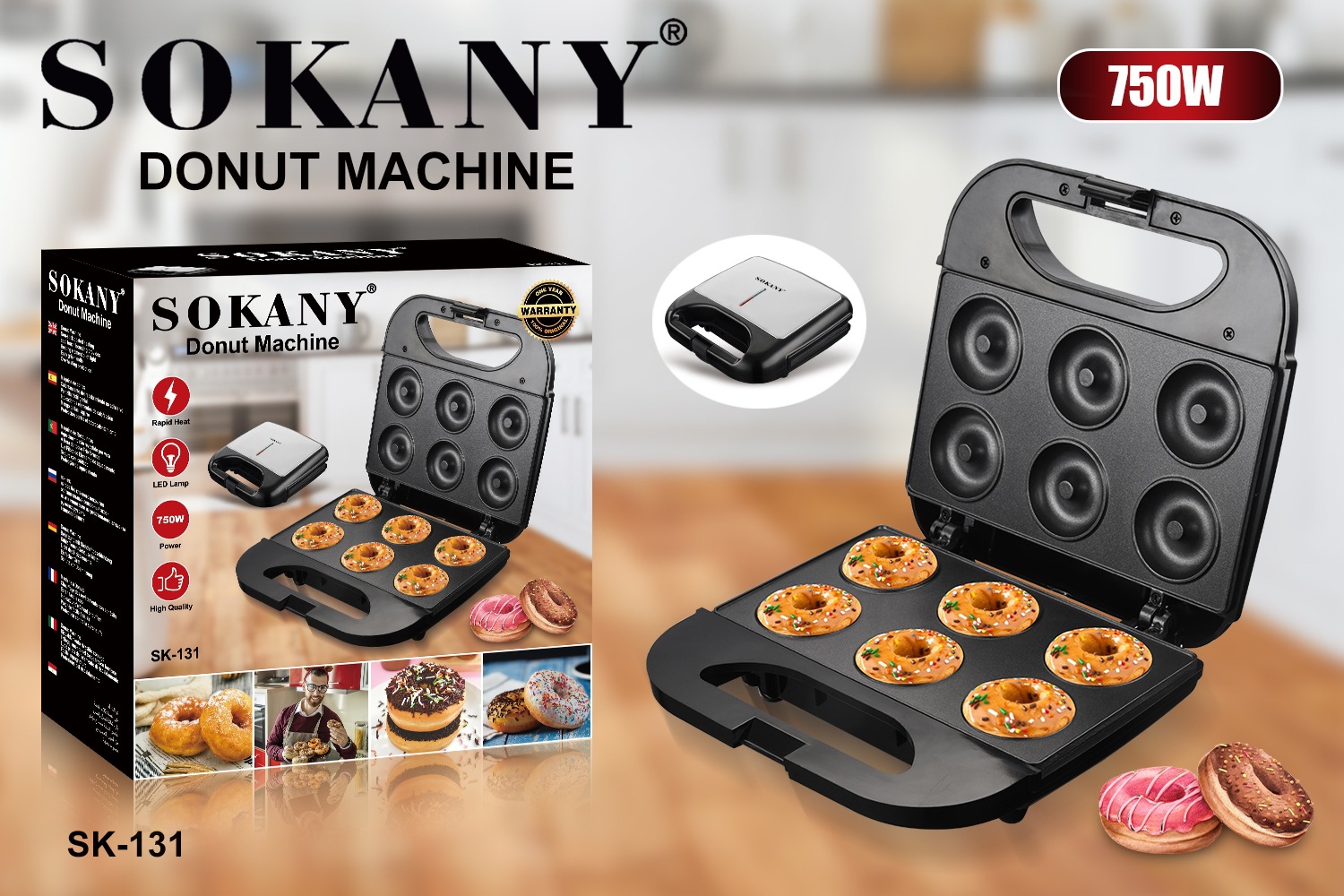 Cross-border 131 Sandwich Home Waffle Machine Doughnut Machine Case Bread Baking Cute toaster machine