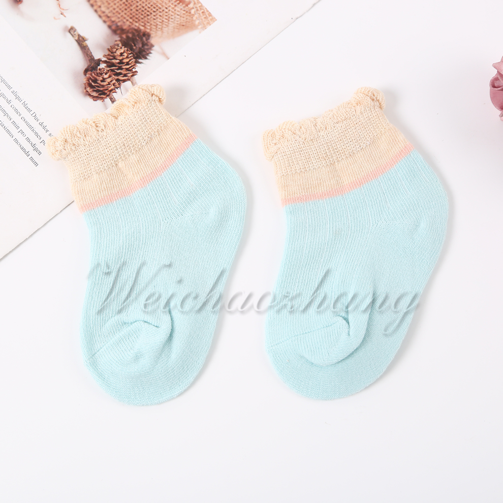 Girls' socks, spring and summer thin style, children's spring and autumn cotton short socks, summer princess mesh socks, baby lace socks details Picture