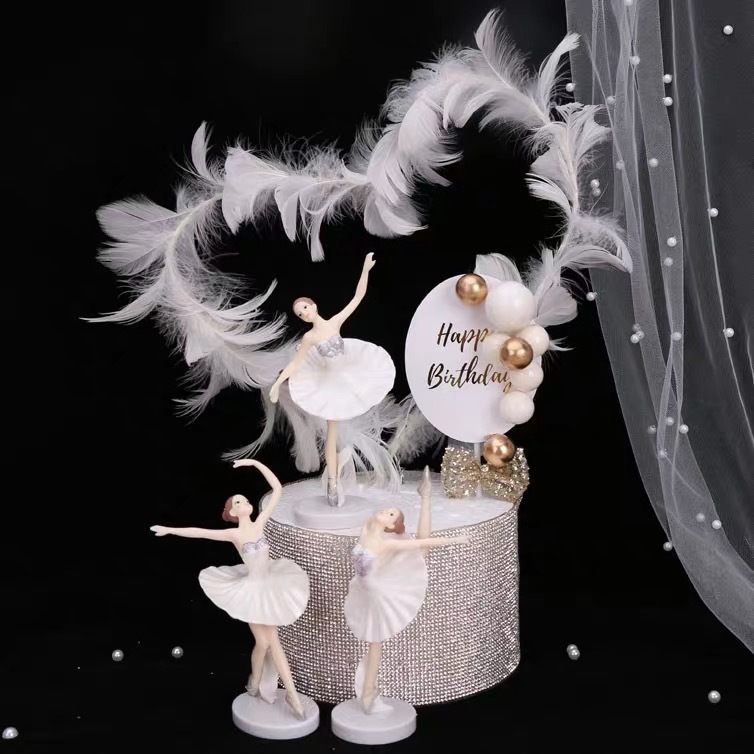 Ballet girl cake decoration decoration, baking, little fresh birthday dance, PVC material, beautiful scene figures