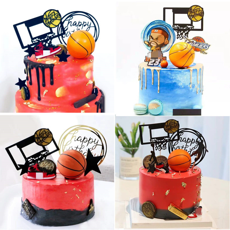 Internet celebrity cake decoration basketball shoebox decoration shoes tiktok with fashion baked dress Slam Dunk flag