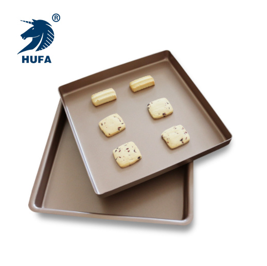 Nougat baking tray, square baking tray, right-angle golden barbecue tray, non-stick cake roll baking tray, 28*28 cm, baking