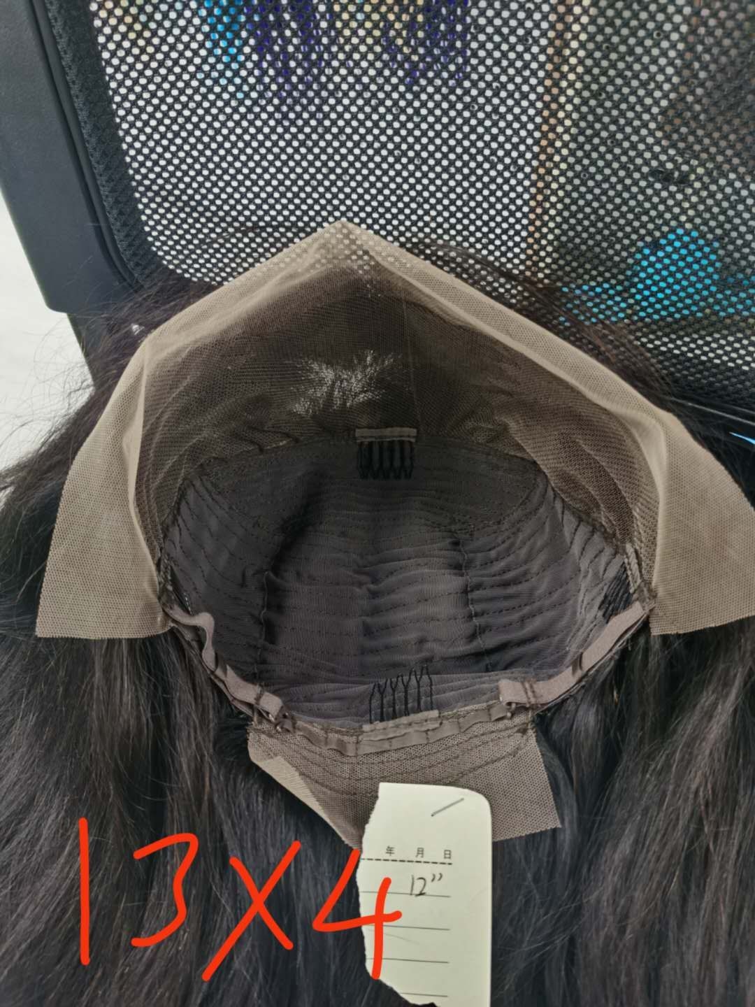 Lace headgear with real human hair