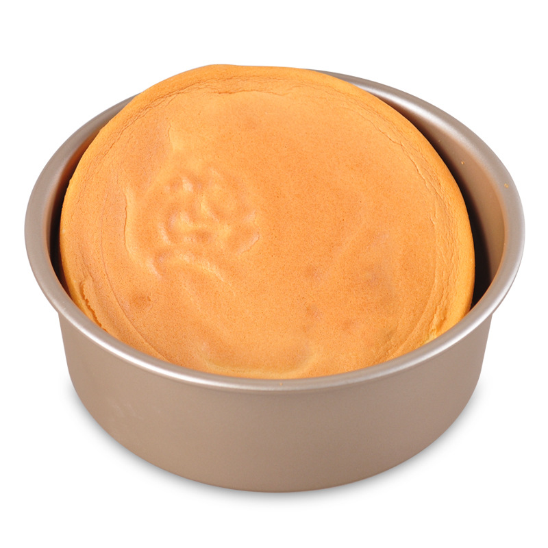 Baking tools: Aluminum alloy, gold, 6-inch non-stick round live base mold, chiffon cake mold Item Picture