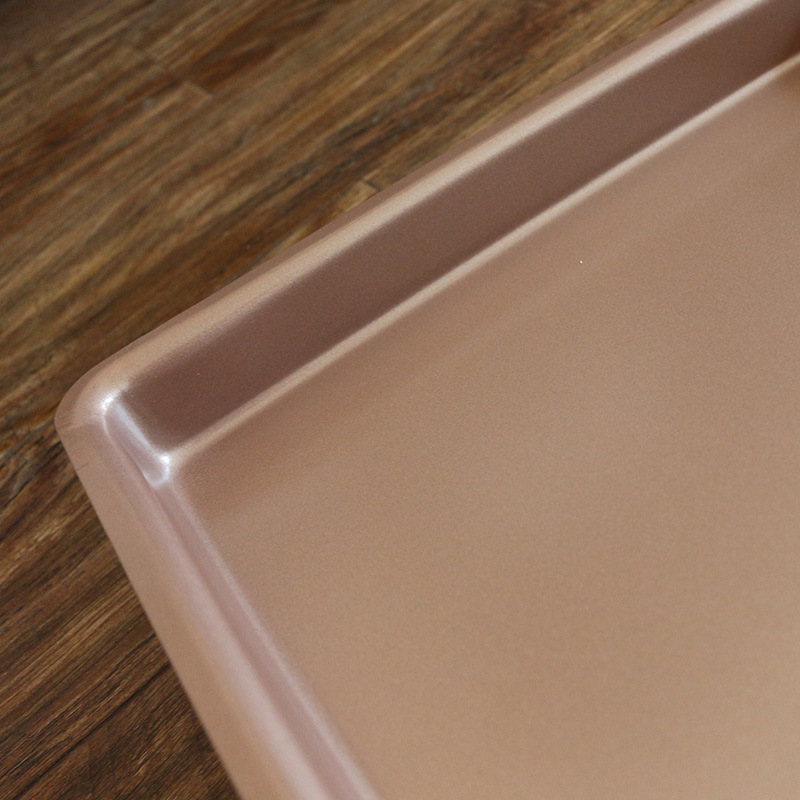 Nougat baking tray, square baking tray, right-angle golden barbecue tray, non-stick cake roll baking tray, 28*28 cm, baking Specification image