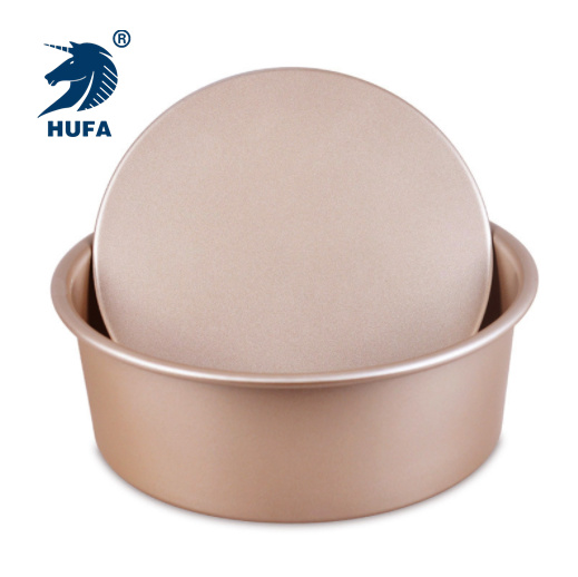 Baking tools: Aluminum alloy, gold, 6-inch non-stick round live base mold, chiffon cake mold