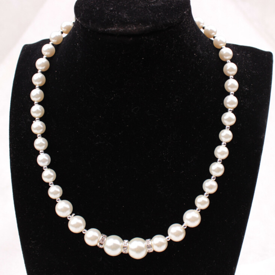 Aliexpress exquisite handmade stainless steel beads necklace pearl necklace lady necklace sweater chain