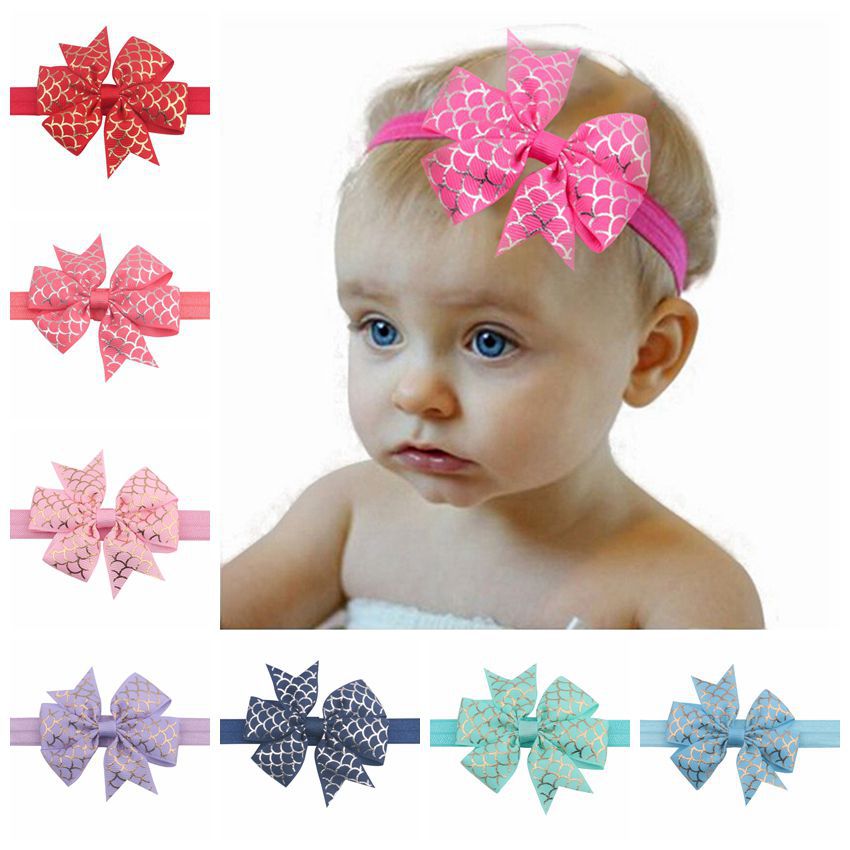JOJO Fish scale cloth hairpin Baby headwear Hair accessories