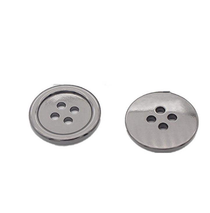 Wholesale of four-hole metal concave seam buttons for fashionable trench coats, down jackets, clothing accessories and buttons from the manufacturer details Picture
