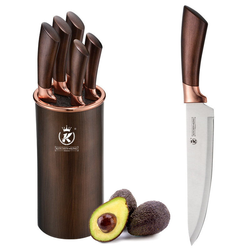 Beautiful kitchen knife set kitchen household stainless steel kitchen knife Chef knife bread knife 6 sets of gift set knife