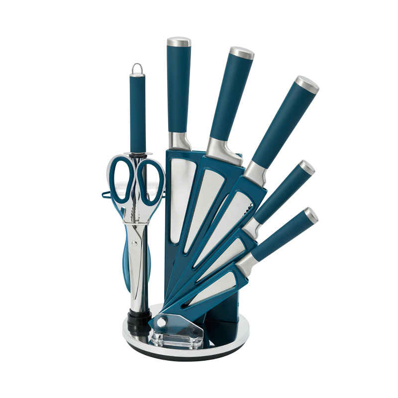 Stainless steel kitchen knife set hollow handle nine-piece knife set gift knife set