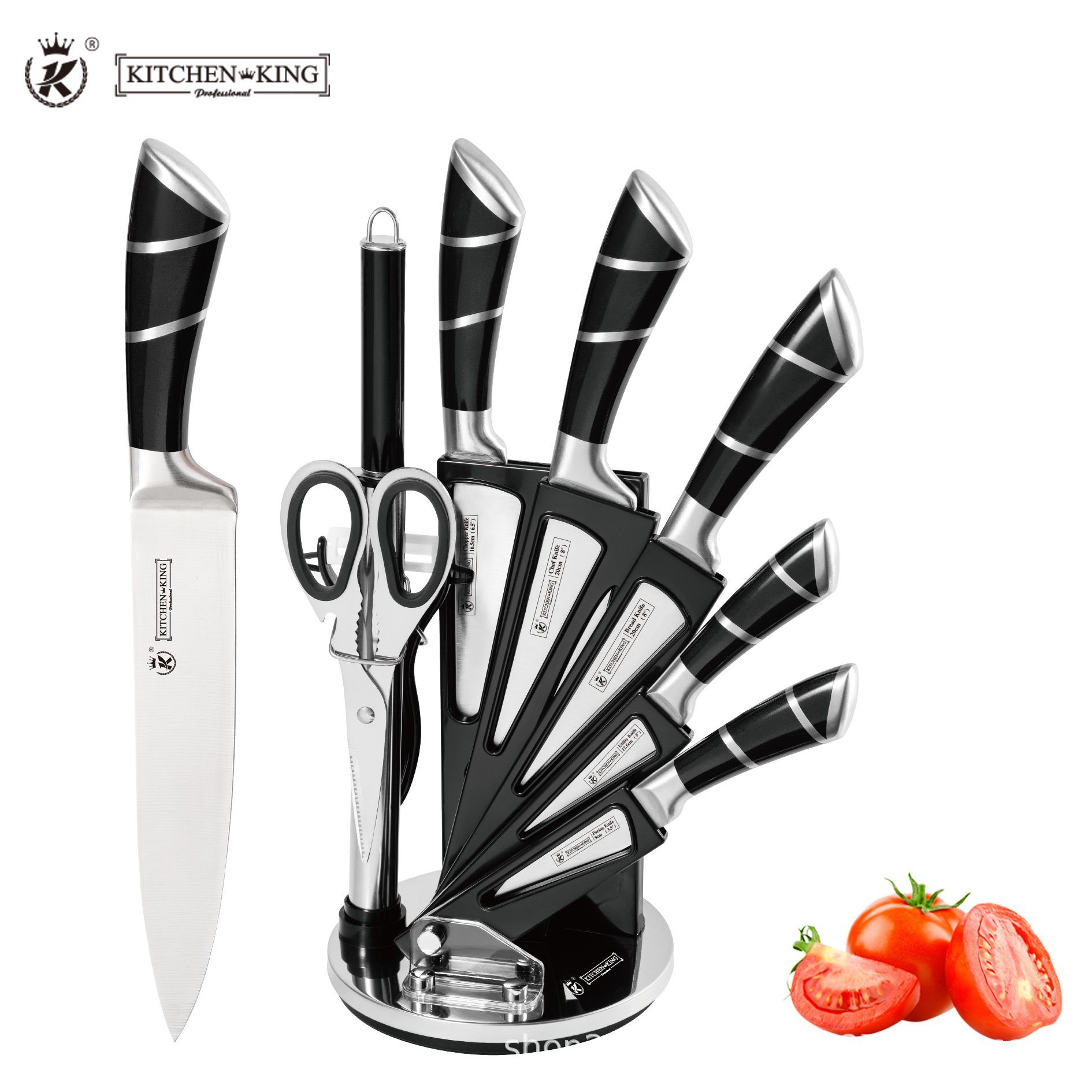 Beautiful kitchenware foreign trade knife set stainless steel chef knife combination set hollow handle knife set gift knife set spot