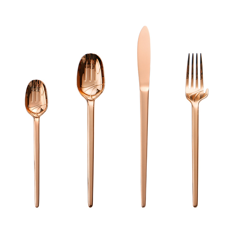 Angela theme stainless steel knife, fork and spoon overall renderings