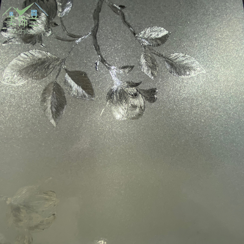 Retro static glass film bathroom bathroom transparent opaque decoration with heat insulation and sunscreen glass patch