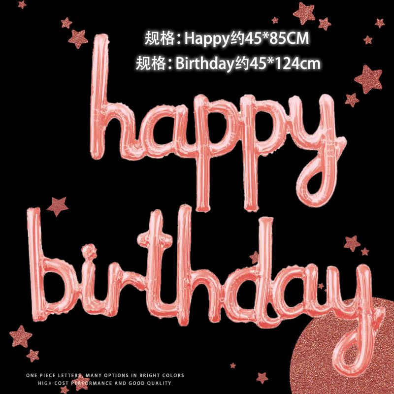 Happy Birthday Aluminum Film Balloon Set Birthday Party Decoration Application Scenario