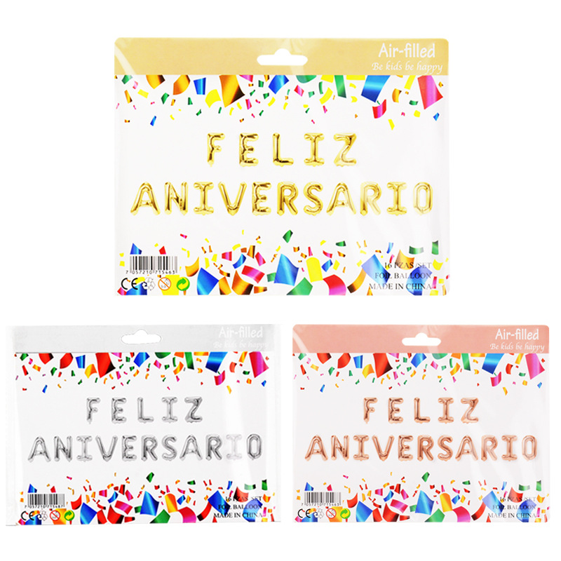 FELIZANIVERSARIO Aluminum-coated balloon Set Happy Anniversary in Spanish thumbnail