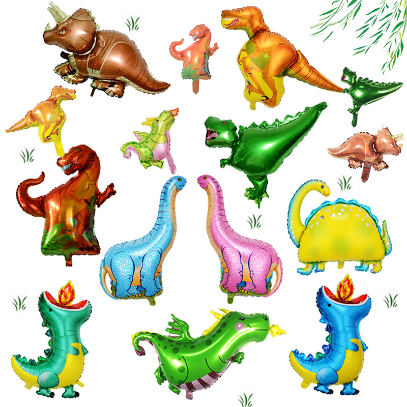New dinosaur balloon party decoration Birthday decoration aluminum balloon fire-breathing dragon T-Rex Triceratops Amazon thumbnail