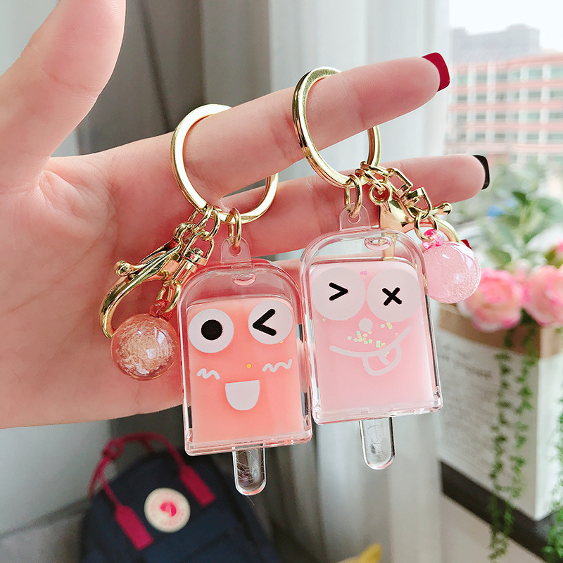 Summer Popsicle ice cream pendant Ice cream Popsicle bag pendant lovely lady acrylic key chain