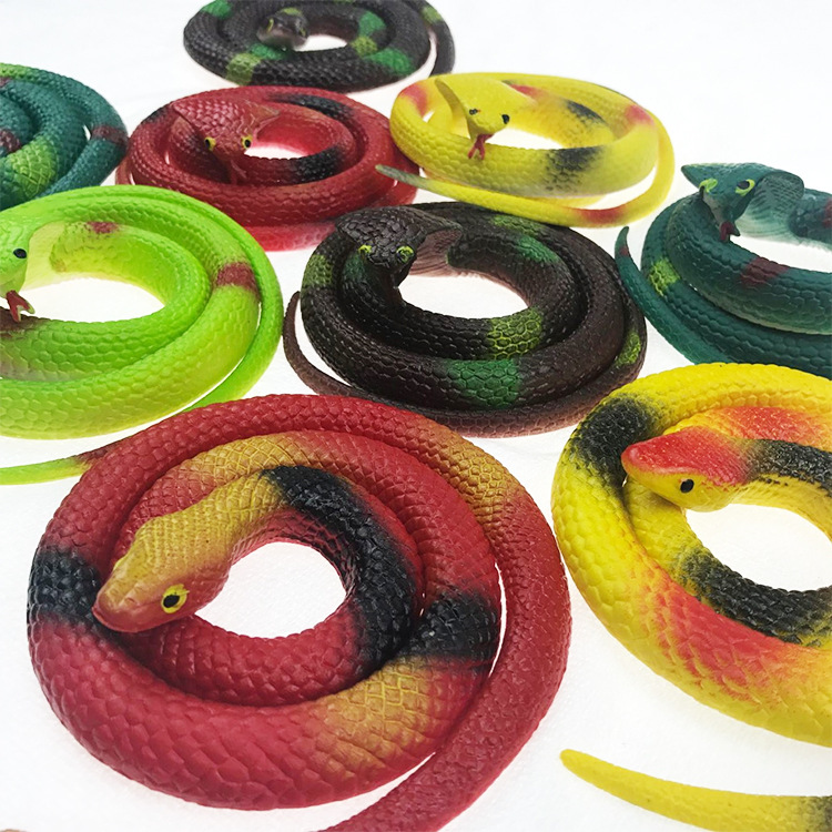 75cm environmental protection rubber snake toy soft glue fake snake Halloween prank toy snake