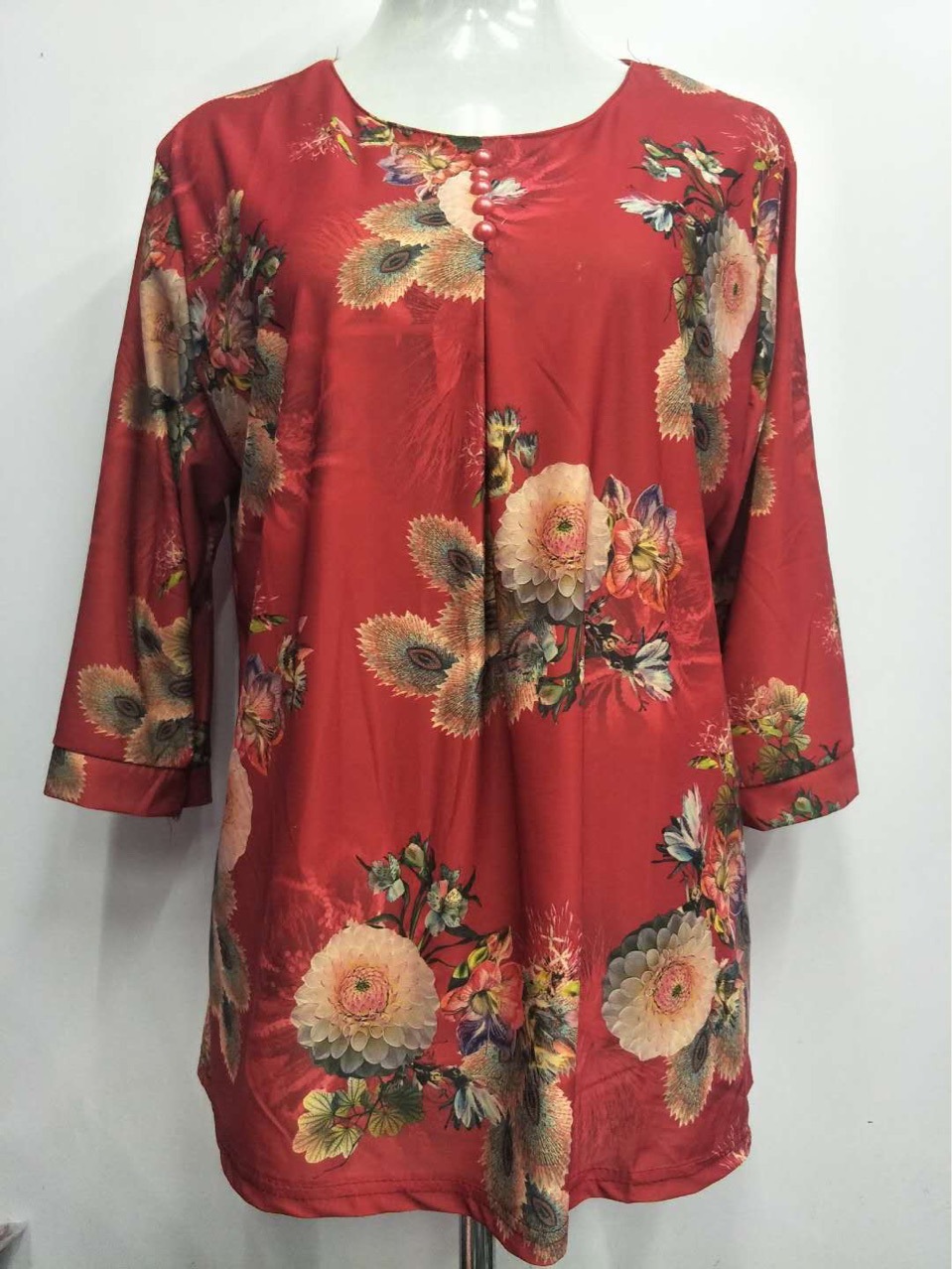 2020 new fashionable women's wear, mid-sleeved loose plus-size women's wear, mom's wear, summer wear, women's wear for 50-60 years old and middle-aged and elderly Application Scenario