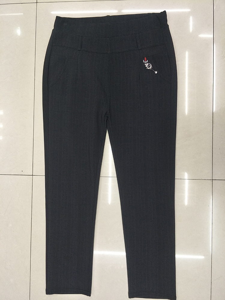 Spring and autumn Korean-style high-waisted pants, versatile for middle-aged women, casual leggings, loose, large-sized, slimming striped striped pants Specification image