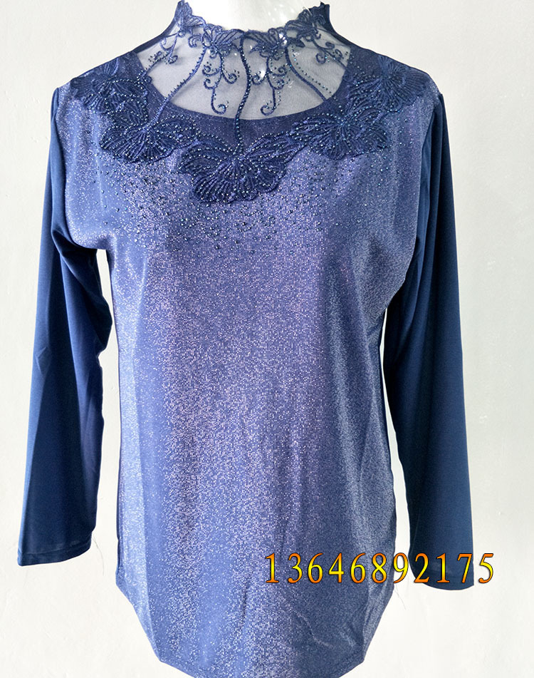 The 2019 autumn and winter new style of mother's wear, a loose and large-sized embroidered mesh top for middle-aged and elderly people, and a versatile autumn coat Specification image