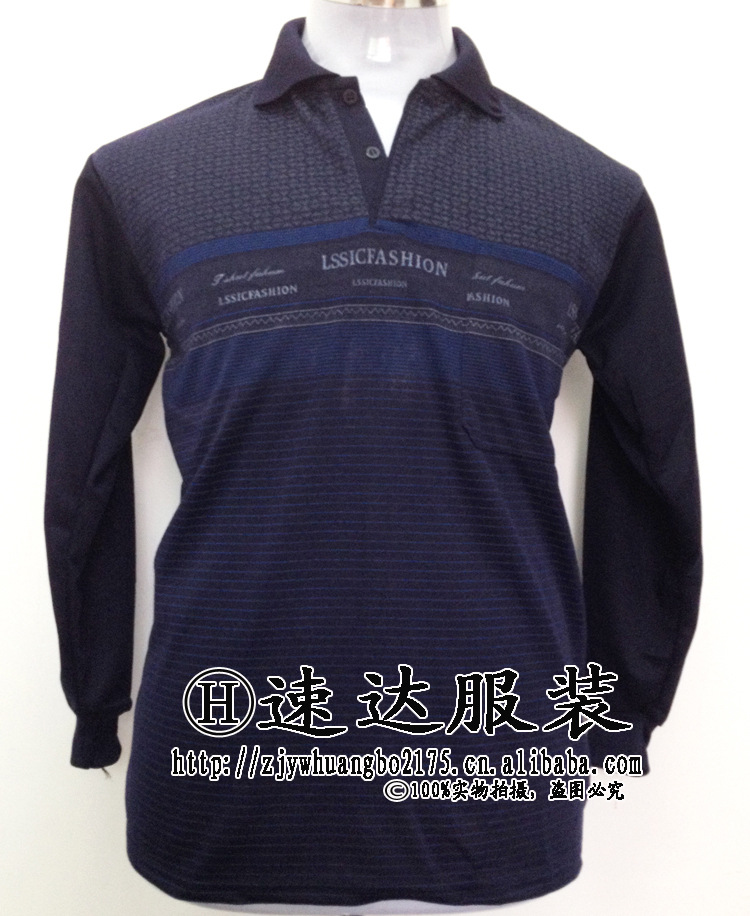 Wholesale of the 2021 Men's new lapel T-shirt for Dad, printed long-sleeved checkered business casual poll shirt Application Scenario