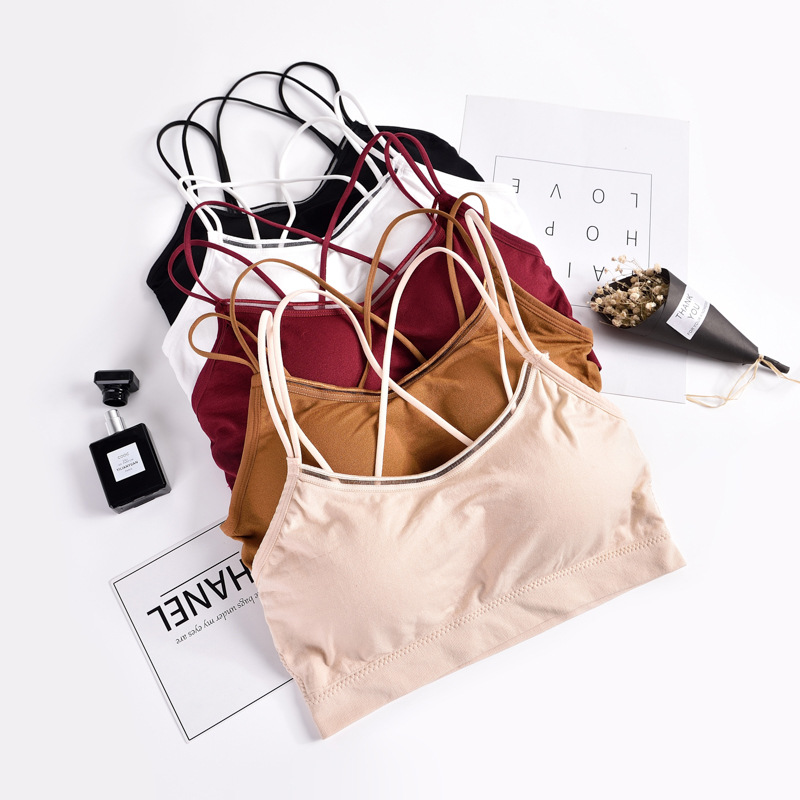 Cross border double cross suspenders wrap breasts and beautiful back for girls students seamless strapless undergarment for girls