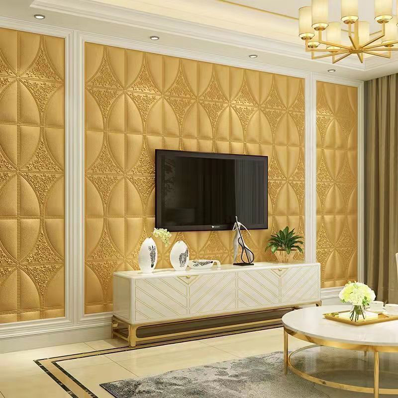 Wall Stickers Self-Adhesive 3D Three-Dimensional Wall Stickers Bedroom Living Room Dormitory Decorative Background Wall Paper Self-Adhesive Anti-Collision Wall Stickers Application Scenario