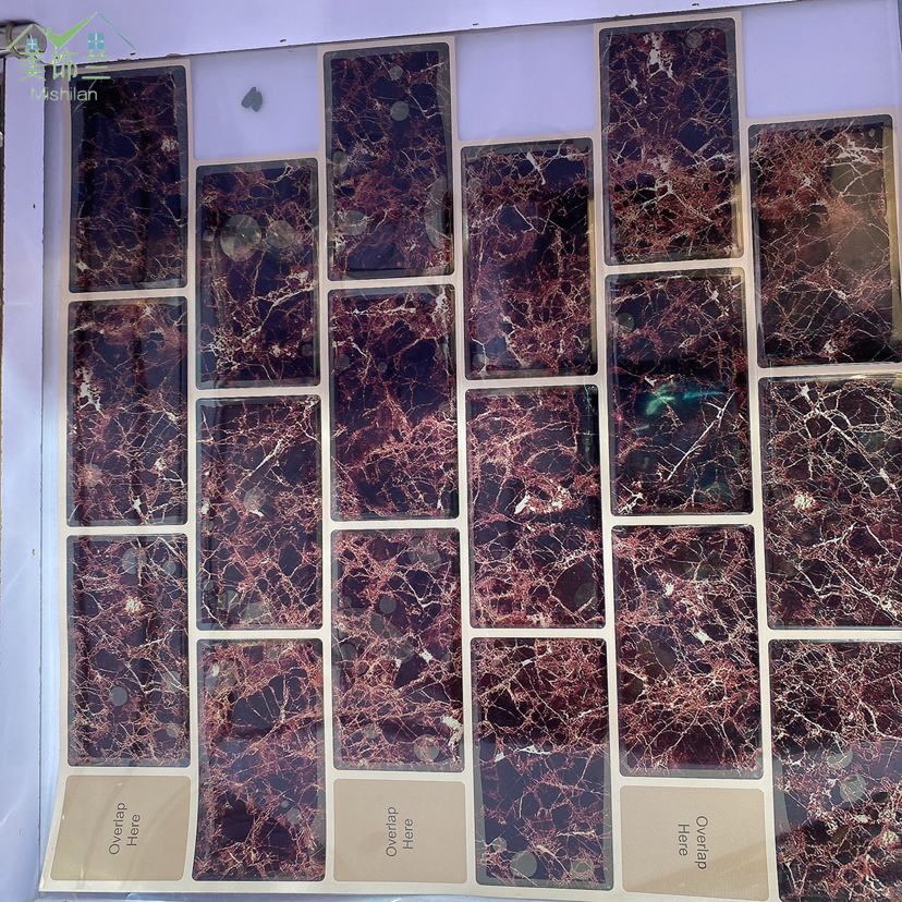 3D水晶立体滴胶墙贴 厨房浴室防水仿真瓷砖贴