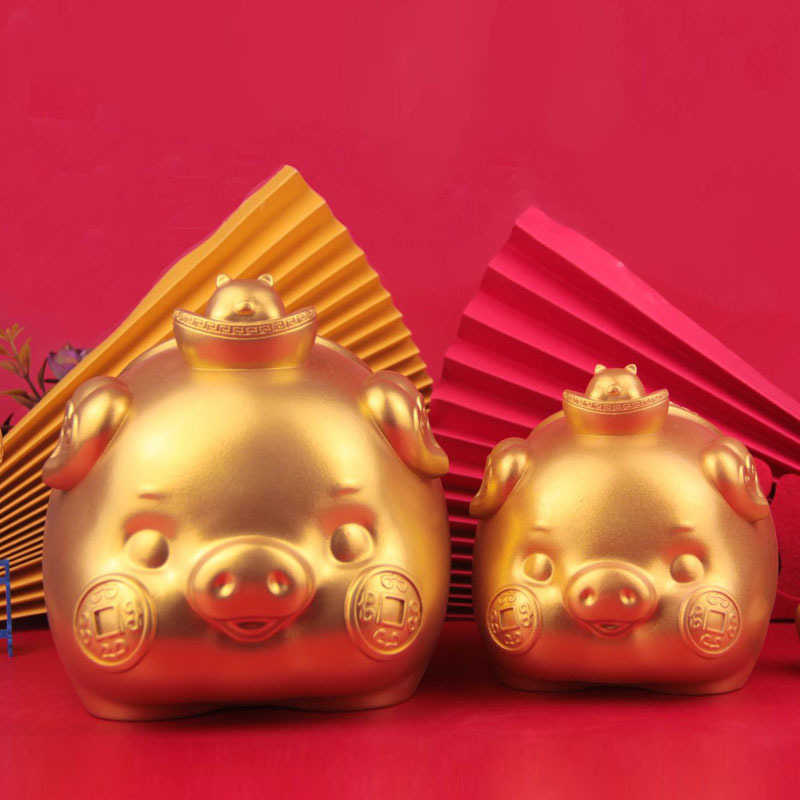 金猪存钱罐只进不出儿童大容量男孩女生小猪储蓄罐搪胶防摔零钱罐