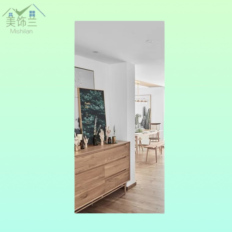 Rectangular mirror wall self-adhesive mirror wall bathroom mirror female student dormitory makeup mirror household soft mirror