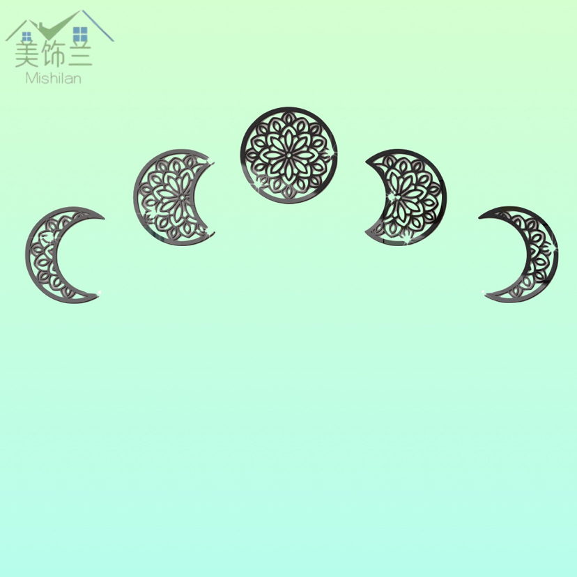Self-adhesive acrylic mirror decoration with Eid Moon Day background decoration with Eid Mubarak Ramadan ornaments