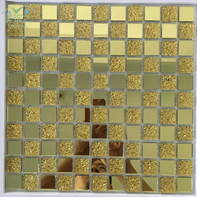 European Glass Mosaic Tile Affixed To The Tv Background Decorative Wall Affixed To The Bar Mirror Self-Adhesive With Back Glue