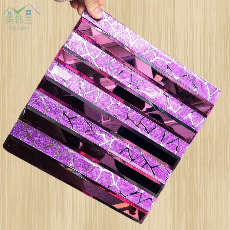 MOSAIC glass Mosaic mirror grinding edge wall paste TV background frame tile ktv hotel decoration