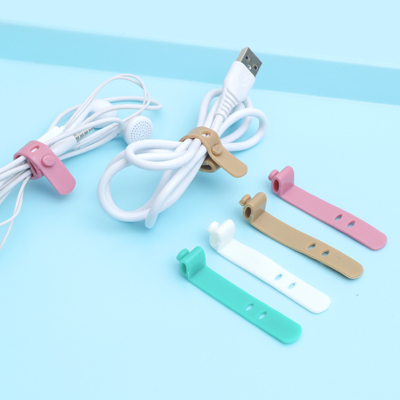 硅胶扎带捆绑带数据线耳机线理线带束线带可调节防缠绕集线收纳器