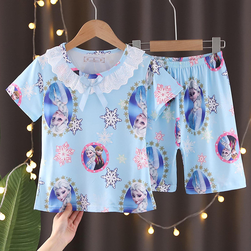 儿童睡裙短袖夏季女童装纯棉亲子宝宝薄款公主裙小女孩睡衣家居服