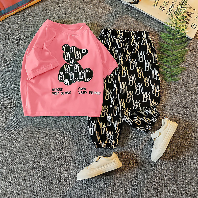 儿童睡衣女童夏季纯棉短袖长裤薄款可爱超萌中大童女孩家居服套装