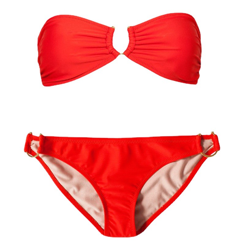 Swimsuits and bikinis: High-quality golden U-shaped European-sized swimsuits are available for wholesale at a high price. DM056 Item Picture