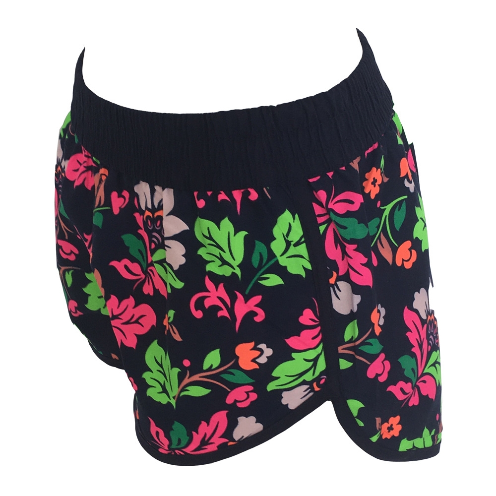 European and American style beach pants, large-sized quick-drying shorts, seaside vacation hot spring slimming floral shorts, one-piece shipping details Picture