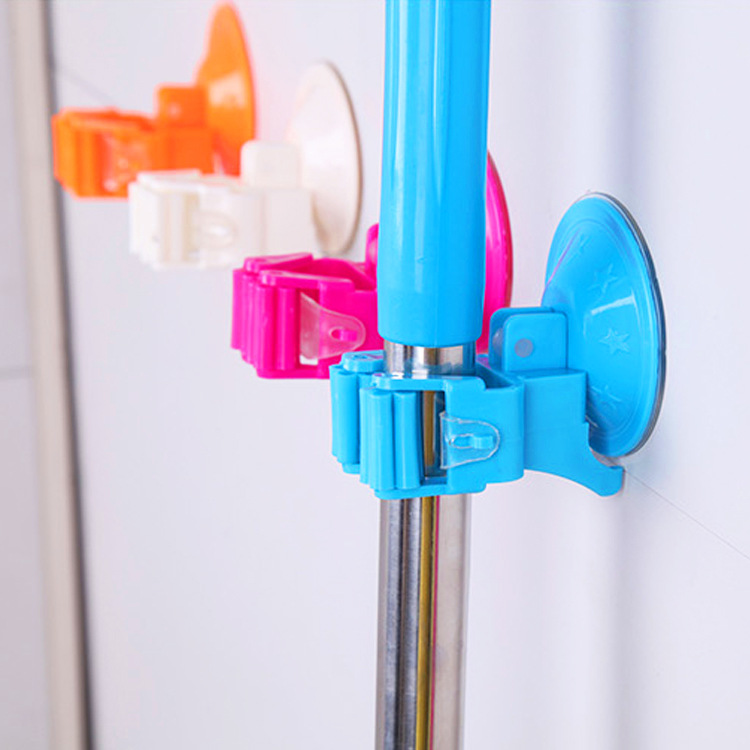 拖把架卫生间拖把夹免打孔无痕扫把架塑料拖把挂钩浴室拖把夹子