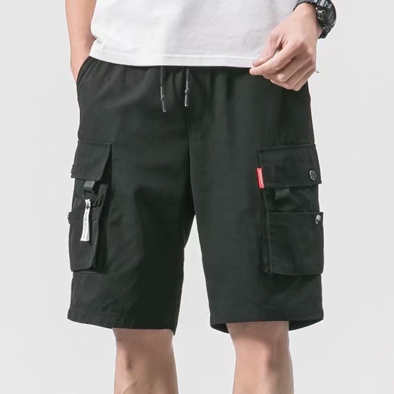 Cross-border summer men's shorts, Japanese workwear capri pants, Korean casual pants, loose student half-length pants for men Specification image