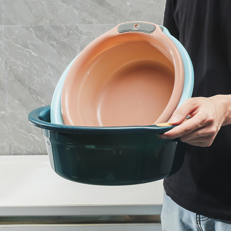 加厚带孔脸盆家用成人塑料洗衣盆洗脸盆学生儿童盆子洗菜盆洗脚盆